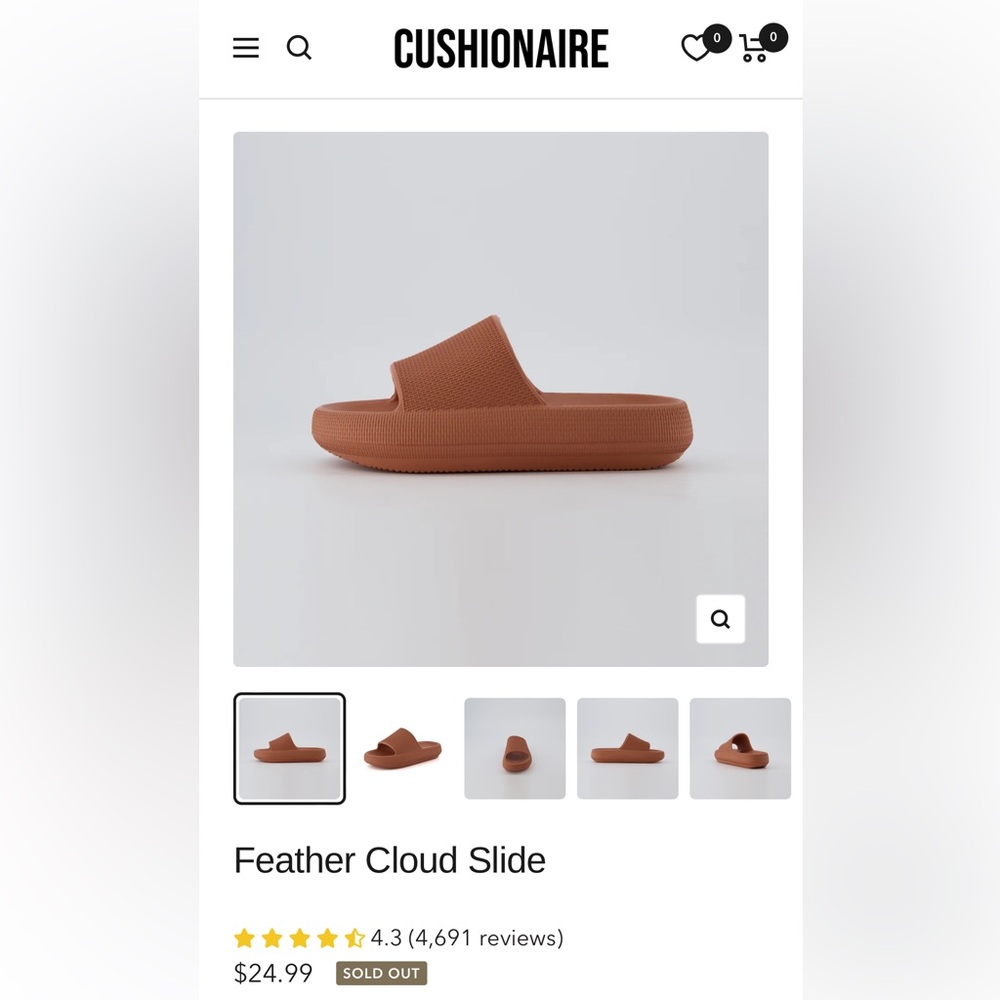 Feather Cloud Slide Orange Size 9